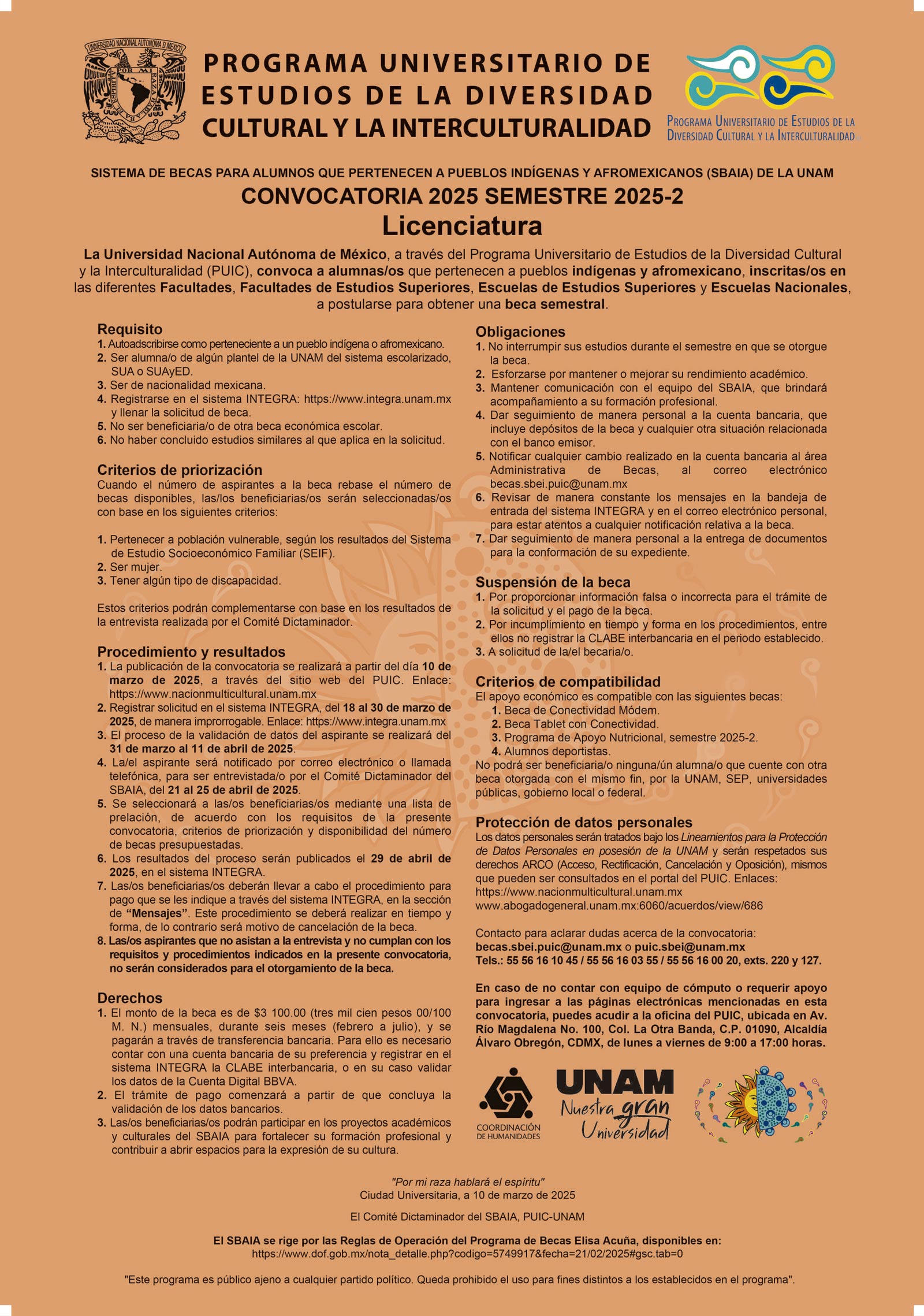 convocatoria beca SBAIA